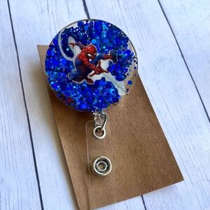 Spiderman Nurse Medical Glitter Handmade Resin Badge Reel